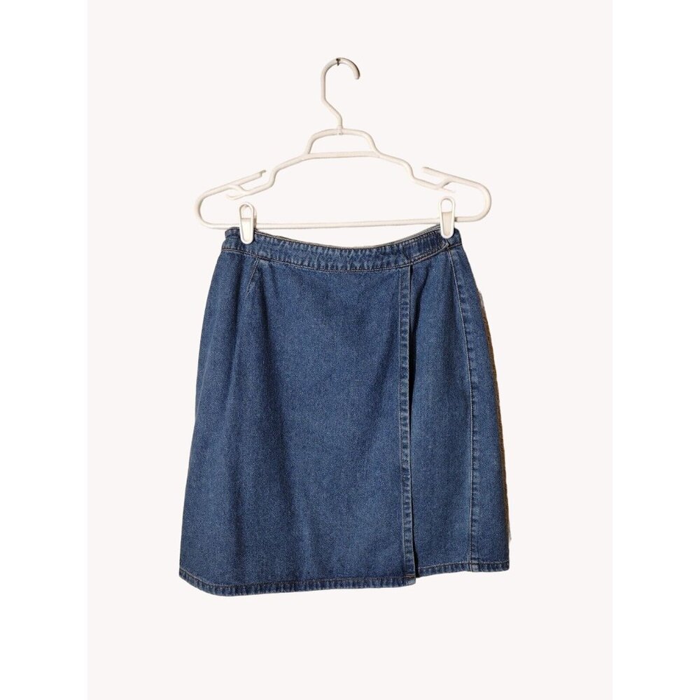 Jordache Denim Skirt 8 Wrap Mini Retro